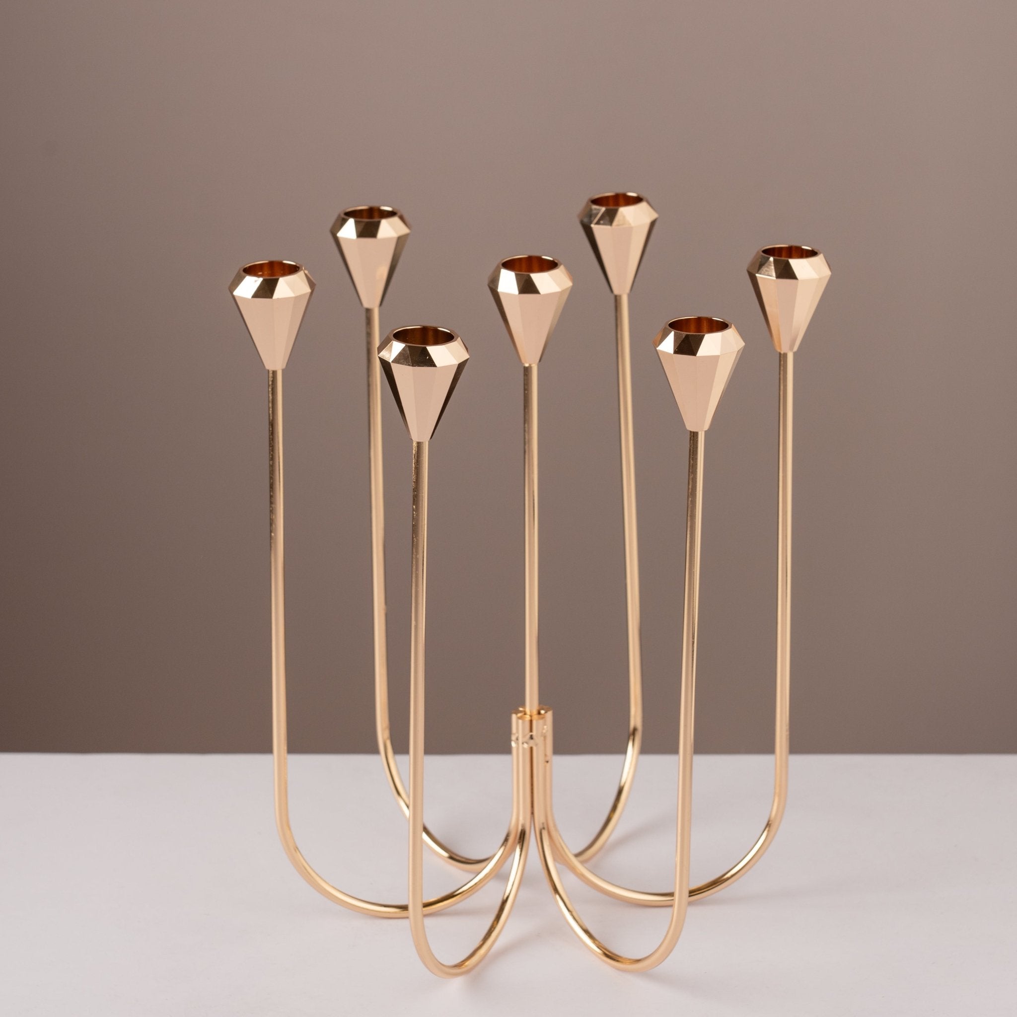 Modern 7 - Arm Gold Candelabra Centerpiece - Urban Home
