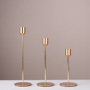 Modern Metal Taper Candle Holder Set - 3 Heights - Urban Home