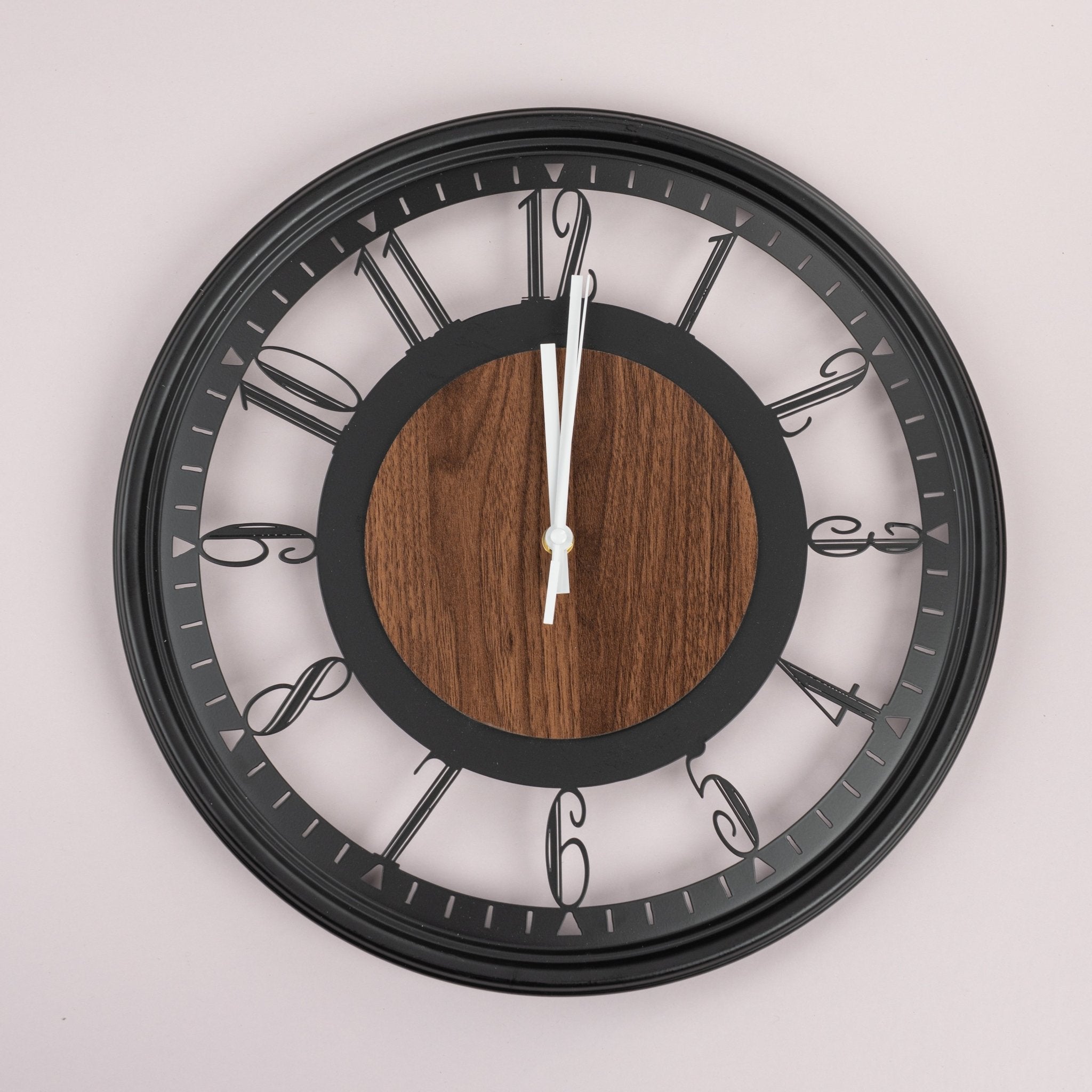 Vintage wall clock with dark wood - 40cm - Urban Home