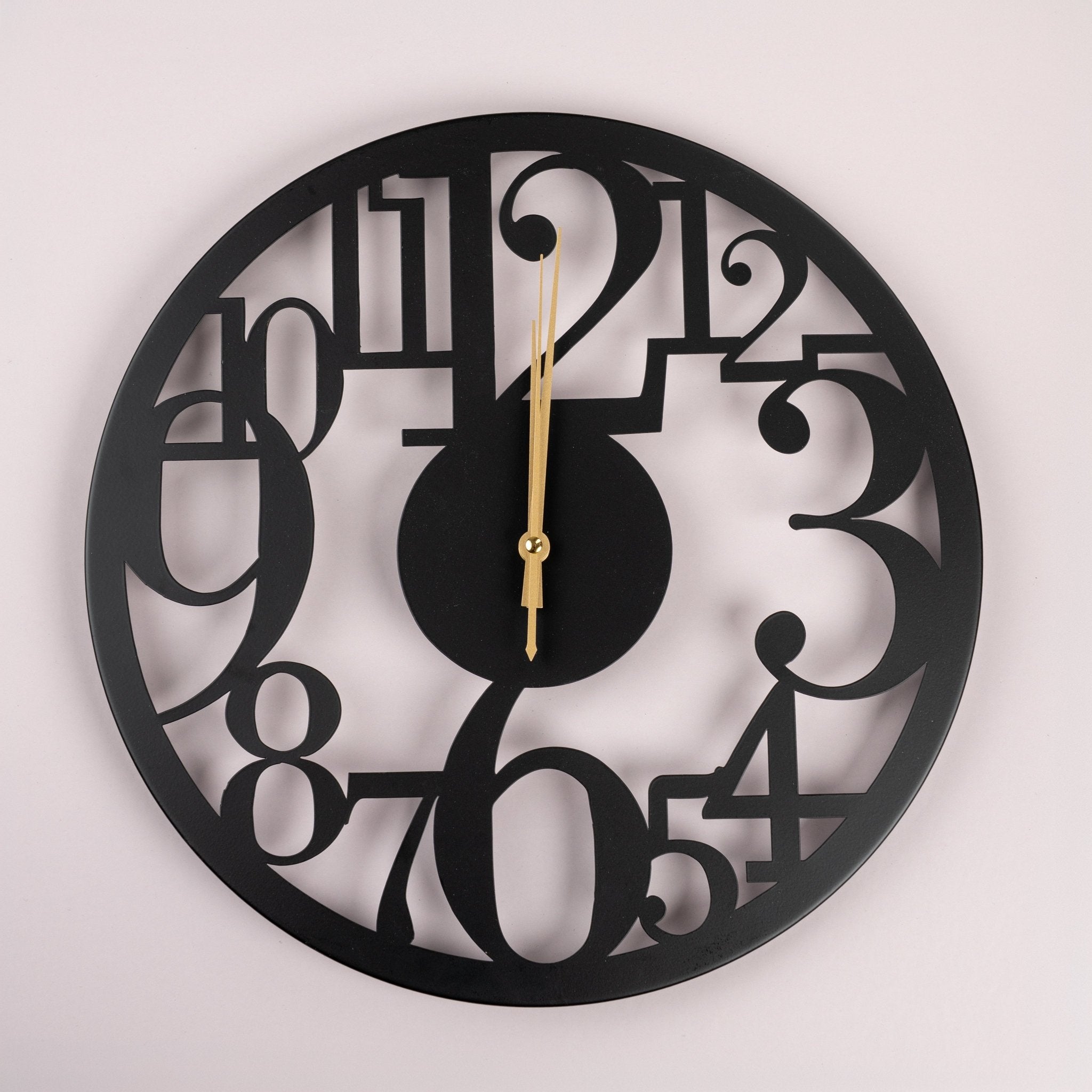 Modern black steel wall clock - 40cm - Urban Home