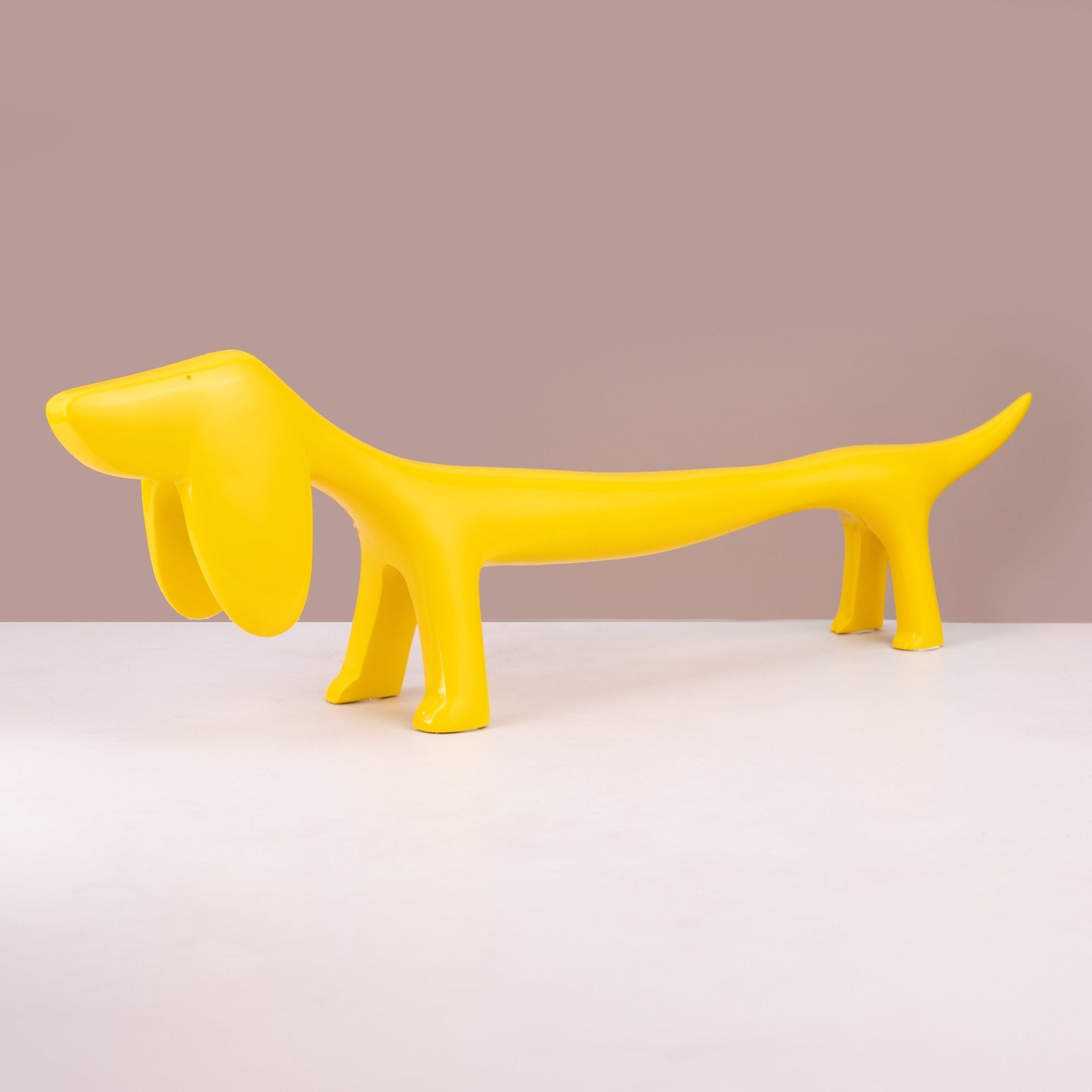 Minimalist Yellow Dachshund Statue - Urban Home