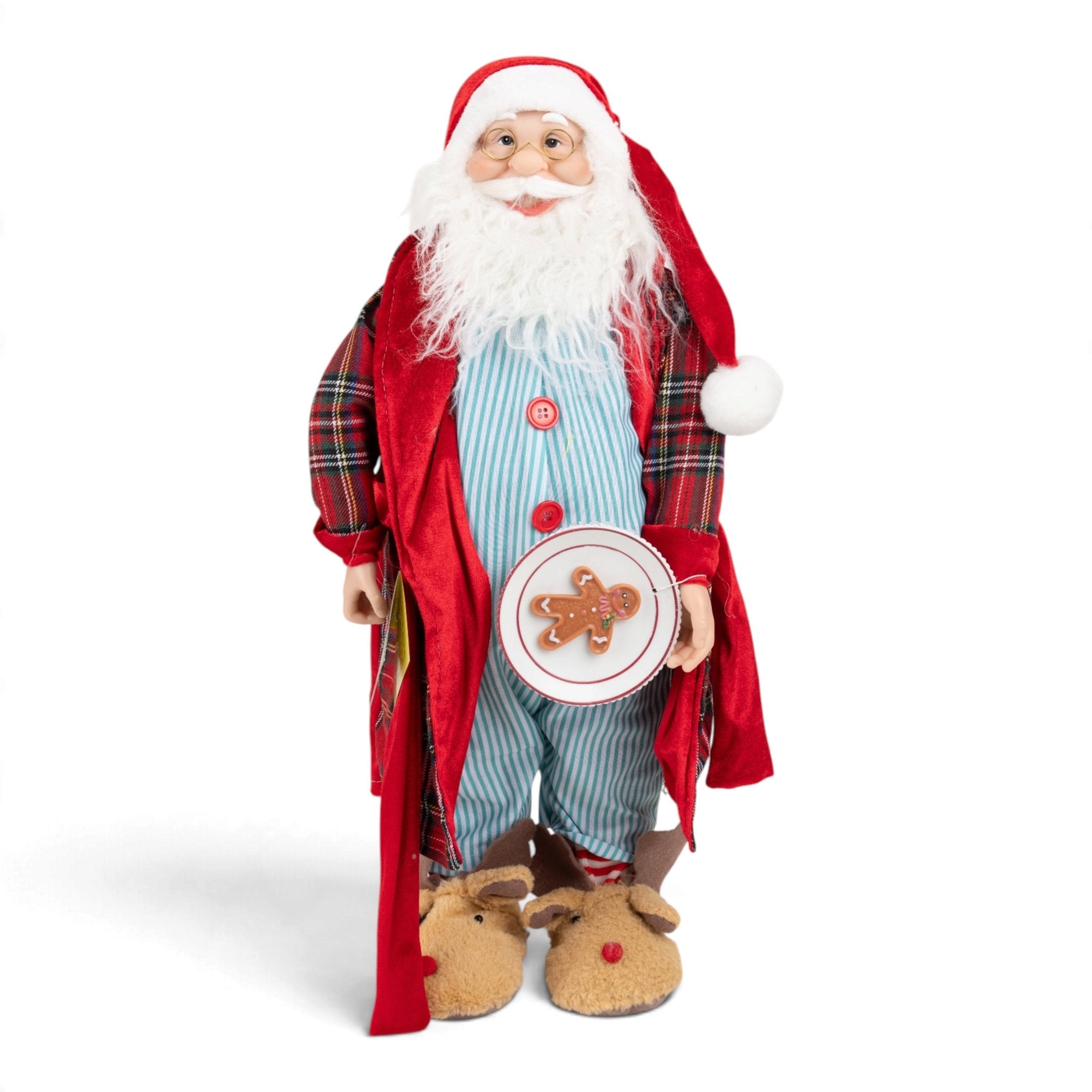 Santa in Striped Pyjamas with Cookie Plate - Urban Home