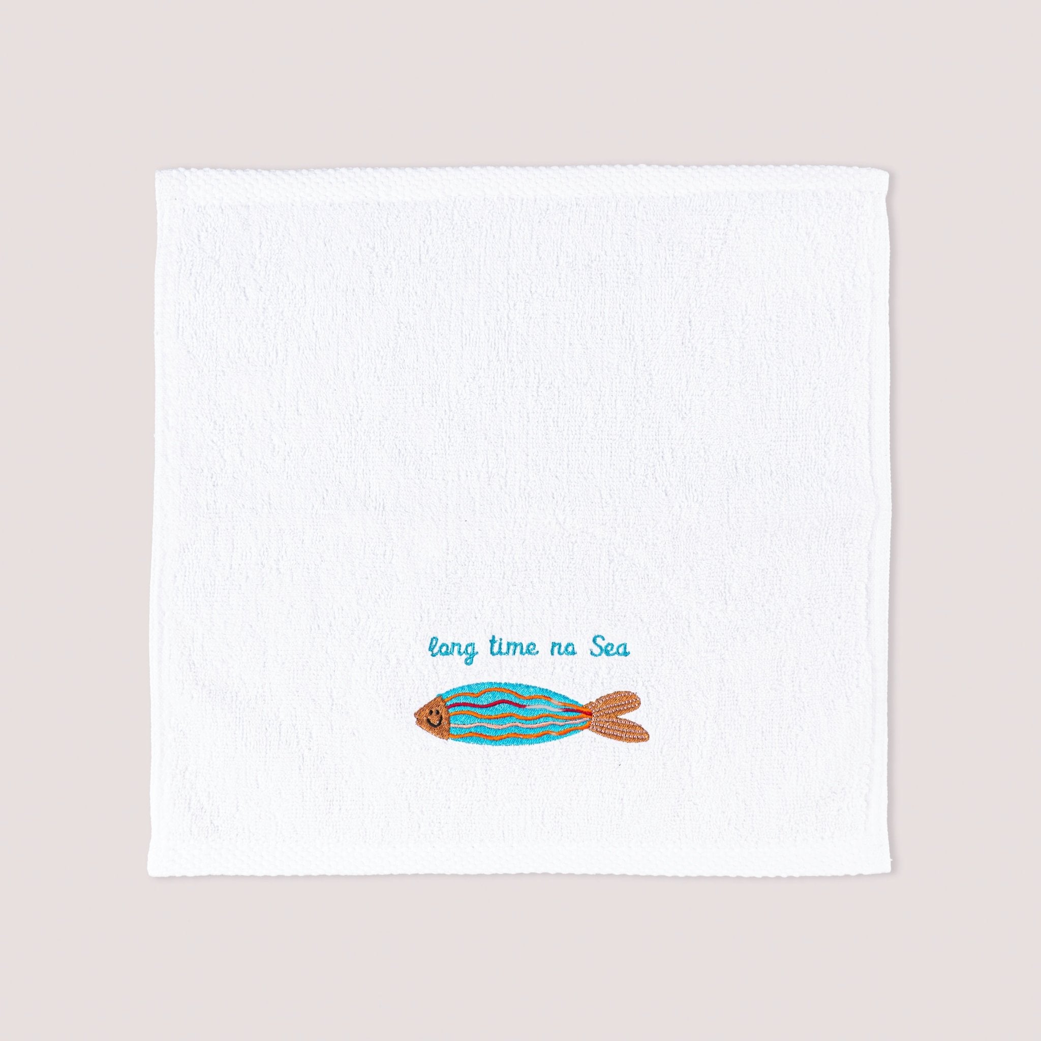 Sea Breeze Embroidered Cotton Towel – 33 × 33 cm - Urban Home