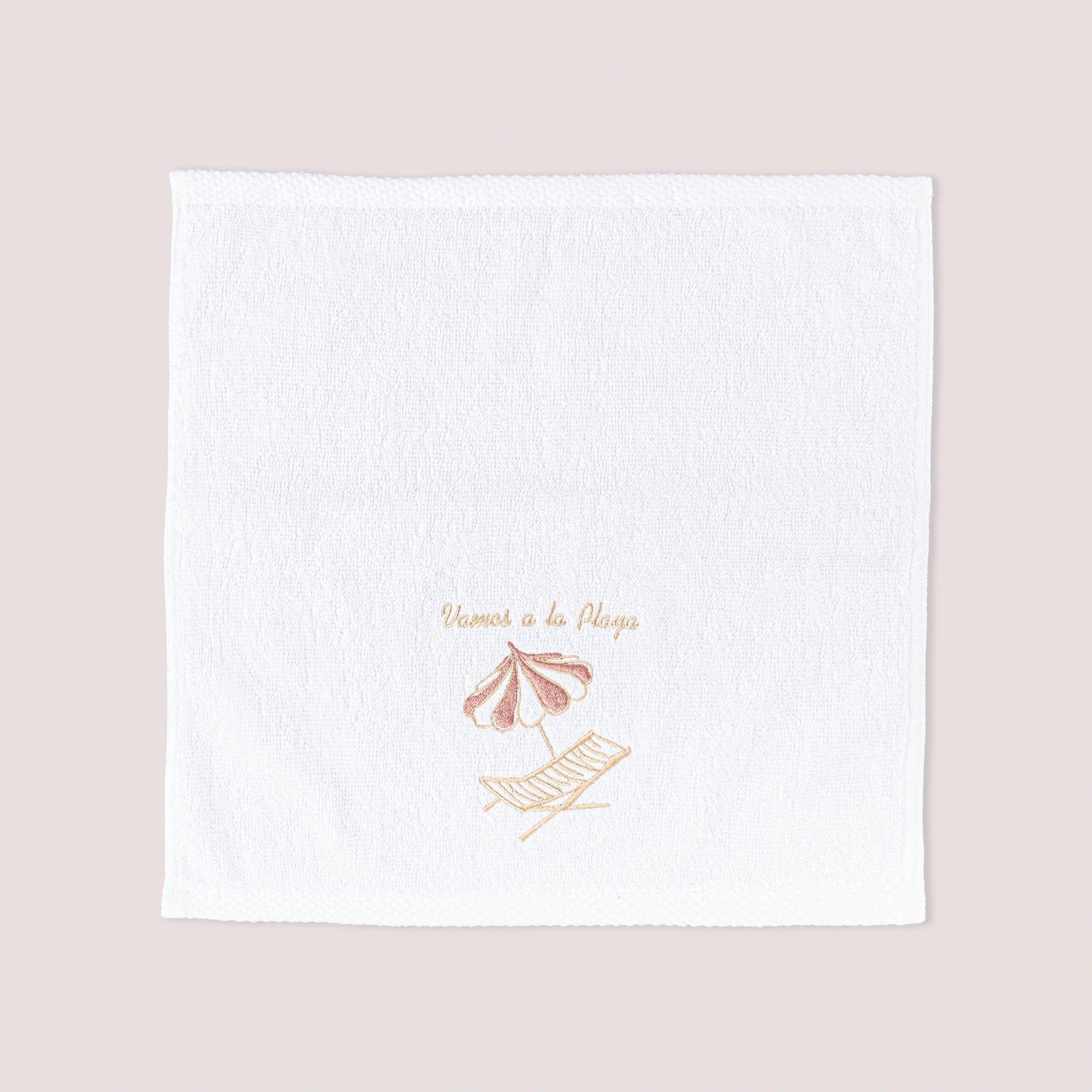 Sea Breeze Embroidered Cotton Towel – 33 × 33 cm - Urban Home