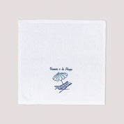 Sea Breeze Embroidered Cotton Towel – 33 × 33 cm
