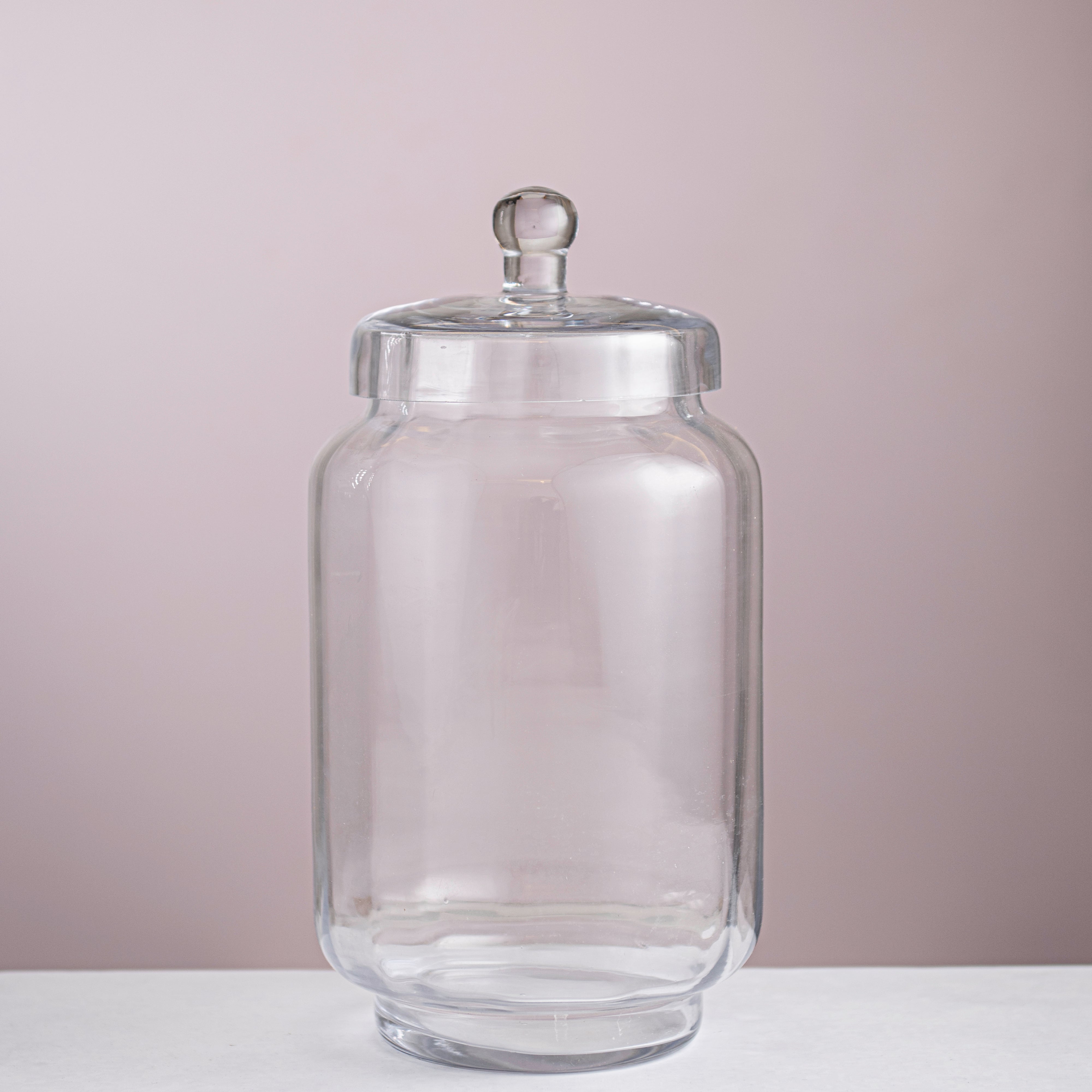 Vertical Pattern Glass Jar 12x12xh26cm